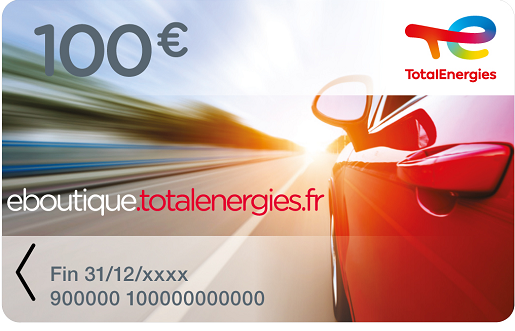 Carte cadeau de TotalEnergies 100€