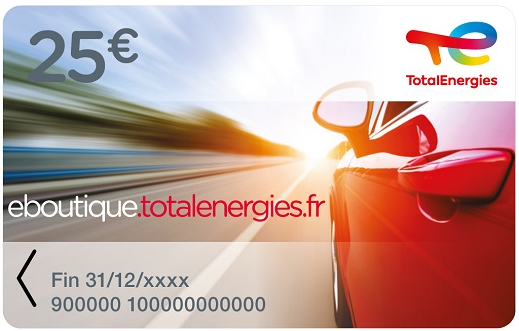 Carte cadeau de TotalEnergies 25€